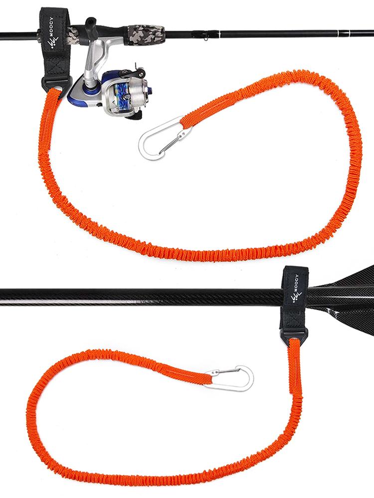 1pc Anti-lost Kayak Paddle Leash with Safety Hook Coiled Lanyard Heavy-duty Nylon Canoe Tie Rope Boat Accessories