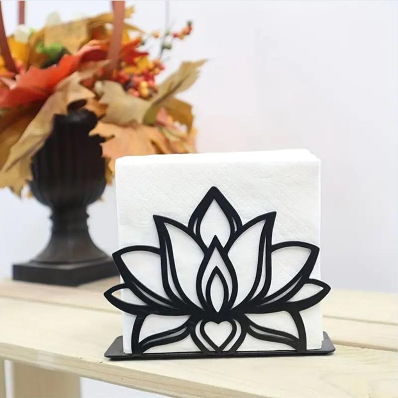 Strong Iron Tabletops Tissue Holder with Not Slip Base Modern Metal Napkin Stand for Restaurant Hotel & Homes Kitchen Use