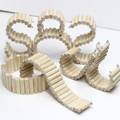 Hamster jouet fournitures d'aménagement paysager meubles petite clôture très long escalier d'escalade Djungarian Hamster pont en arc en bois nid de hamster