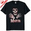 Unisex Vintage Punk Tee Misfits Style Distressed Skull Graphic Classic Streetwear Top Daily Wear