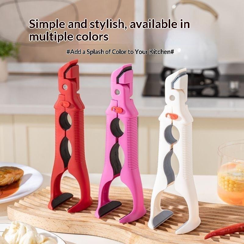 3-in-1 Multifunctional Bowl Clip Opener Anti-Scald Non-Slip Kitchen Plate Tongs for Steamer Daily Cooking Use