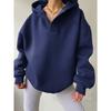 Autumn and Winter Women's Sportswear Solid Color Long Sleeved Hooded Solid Color Loose Sweatshirt