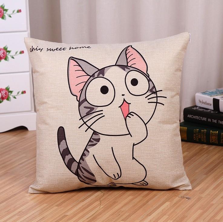Cartoon Animal Cushion Cover With Printed Design For Bedroom And Lounge