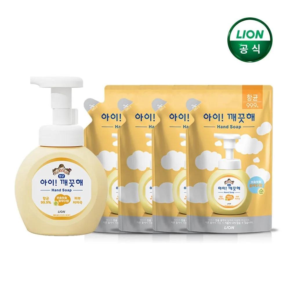 

LION Hand Wash Pure 250ml Container x 1 + 200ml Refills x 4