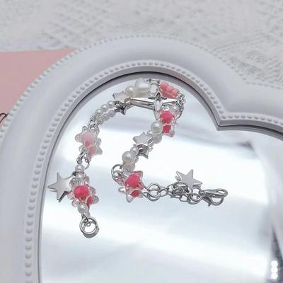 Fashionable Five Pointed Star Pearl Beaded Bracelet Exquisite Love Y2K Pink Starlight Bracelet Women's Party Jewelry Friend Gift
