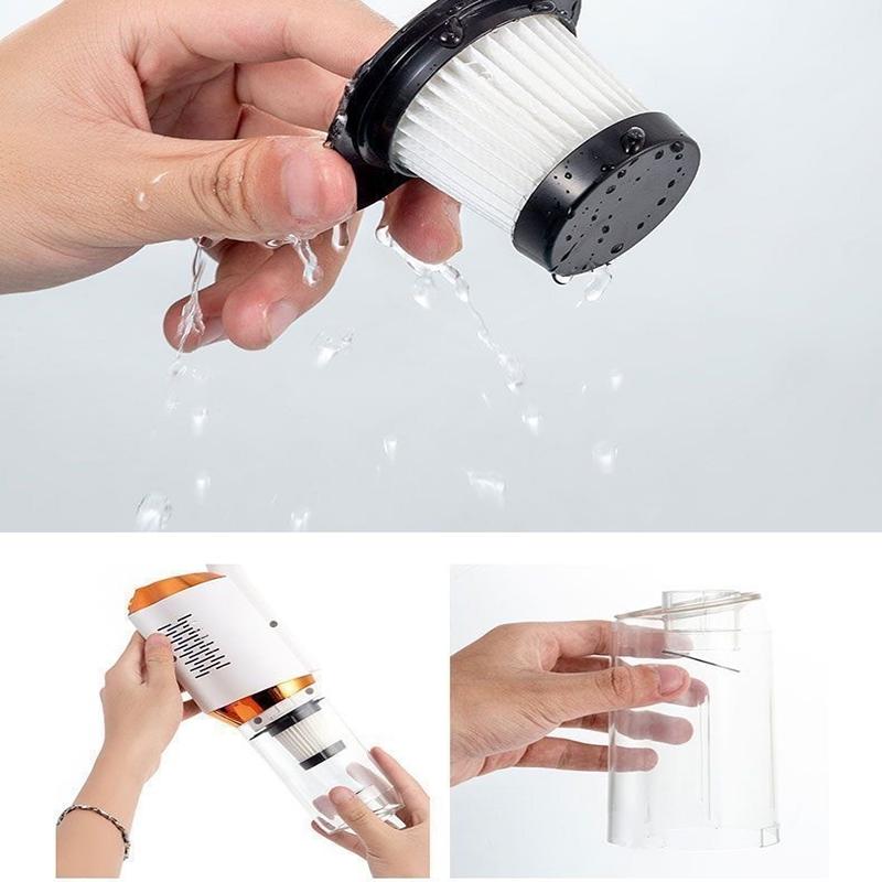 Cordless Handheld Vacuum Cleaner, Powerful Suction Handheld Cleaner, 2000 mAh, 2-in-1 Design for Home and Car Cleaning.
