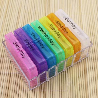 Portable Weekly 7 Day Push Button Pill Holder Travel Medicine Box Case Organizer