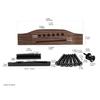 Acoustic Guitar Bridge Guitar Saddles Nut Slotted Bridge Pins Rosewood 6 String Folk Guitar Bridge Replacement Part