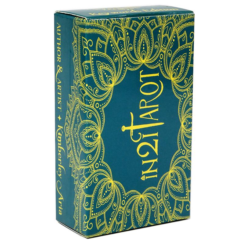 IN2IT Tarotstokk med nøkkelord A 78 kort Engelsk versjon Brettspill Nybegynnere Læring Tarotstokk med betydninger Orakelkort