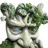 Hängender Vogelhäuschen für Terrasse Baumgesicht Futterspender Alte Mann Statue Outdoor Fantasy Garten Kunst Dekor Harz Skulptur Dekorativer Hinterhof Bäume