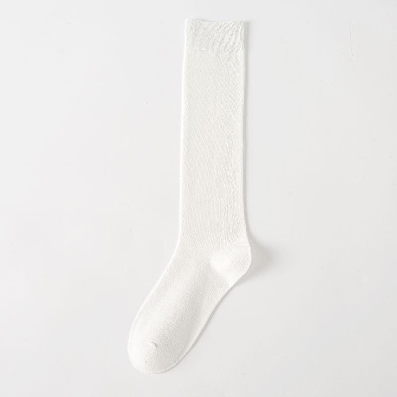JK Style Over-the-Knee Calf Socks - Women's Autumn Winter Cotton Sweat-Absorbent Slimming Micro-Pressure Long Socks