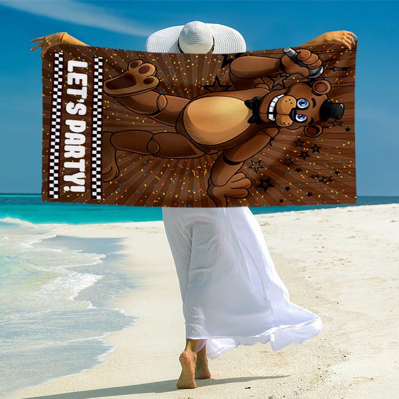 Freddy Bear Fashion Beach Towel: Ideal for Summer Adventures Soft, Absorbent and Quick Drying Suitable for Swimming and Bathing