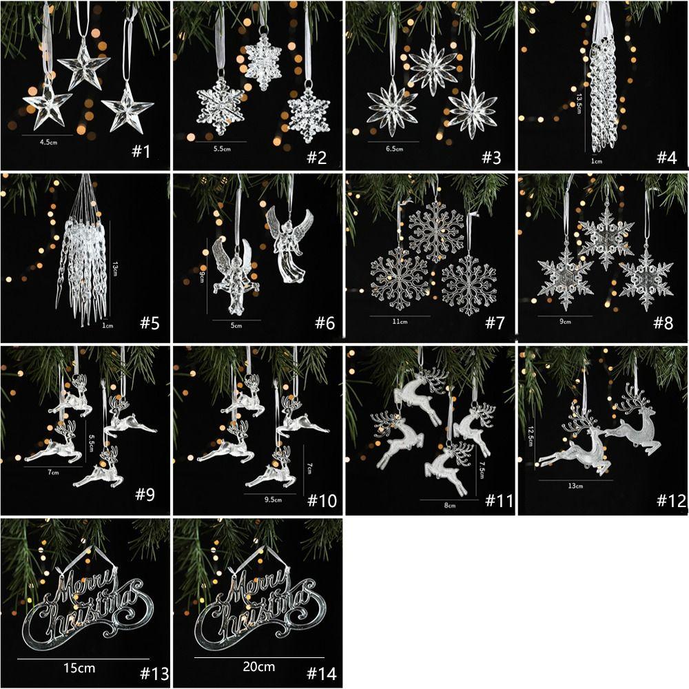 DIY Transparent Icicle Ornaments Acrylic Xmas Tree Ornaments  Merry Christmas Decor