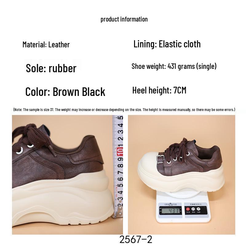 2025 Chic European Women's Big Head Sneakers with Buckle - Stylish, Thick Sole, Height Boosting Casual Shoes.