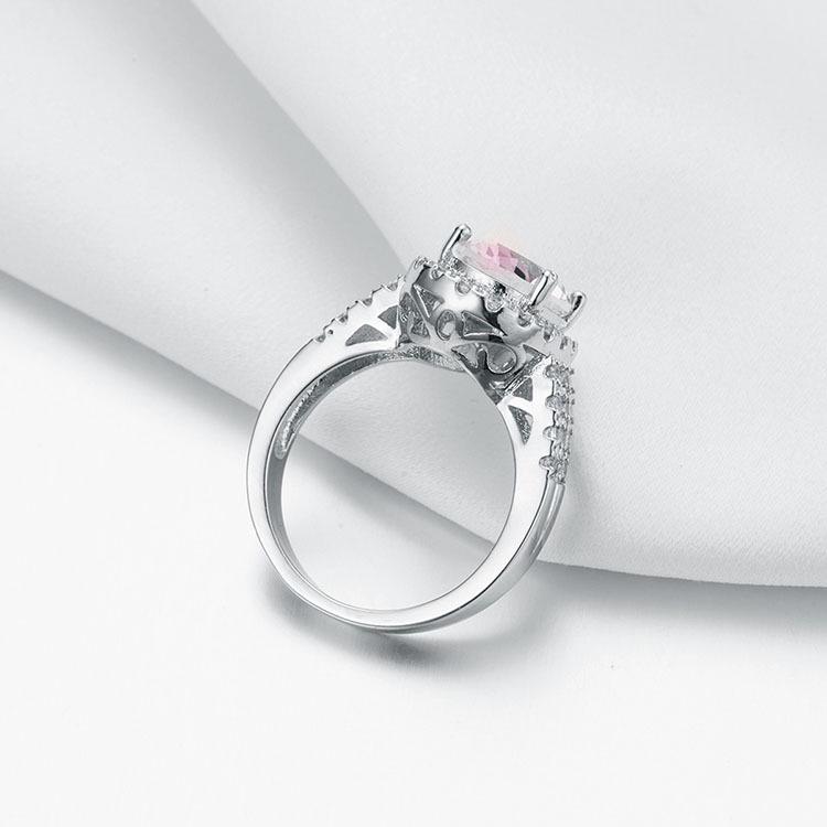 Silver 925 Jewelry Ring Zircon Pink Sapphire Trendy Party Classic 925 Sterling Silver Rings Jewelry
