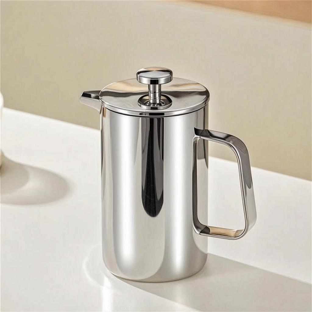 Stainless Steel French Press Long-Lasting with Plunger Compact