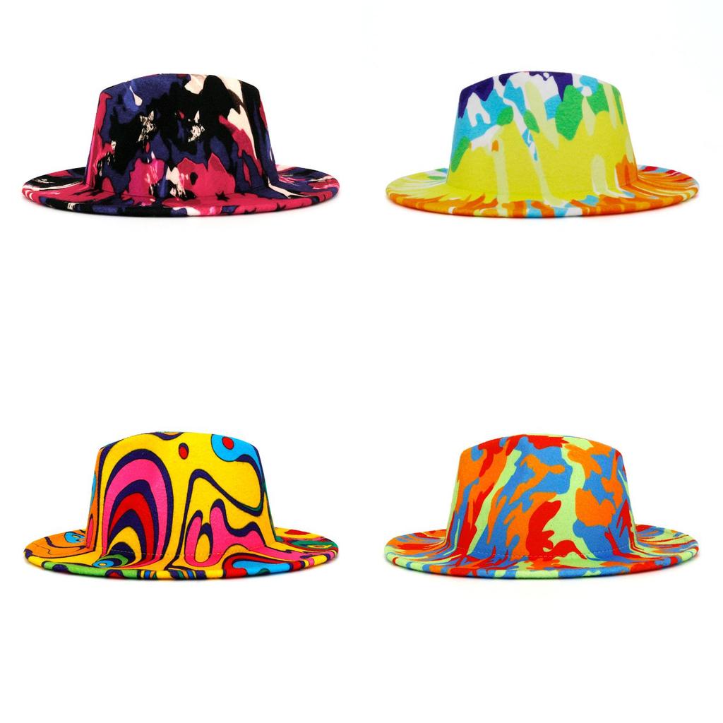 Dye Hat Tie Hip Hop Jazz Print Cap Sunshade Warmth Outdoor Gifts Breathable