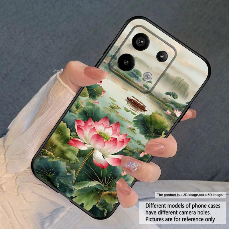 Ship and Red Lotus For Redmi Note 9 9S 10 11 12 12S 13 Pro+ Plus 5G India 14 Pro 4G Global 14S 13C 14 silicone soft phone case