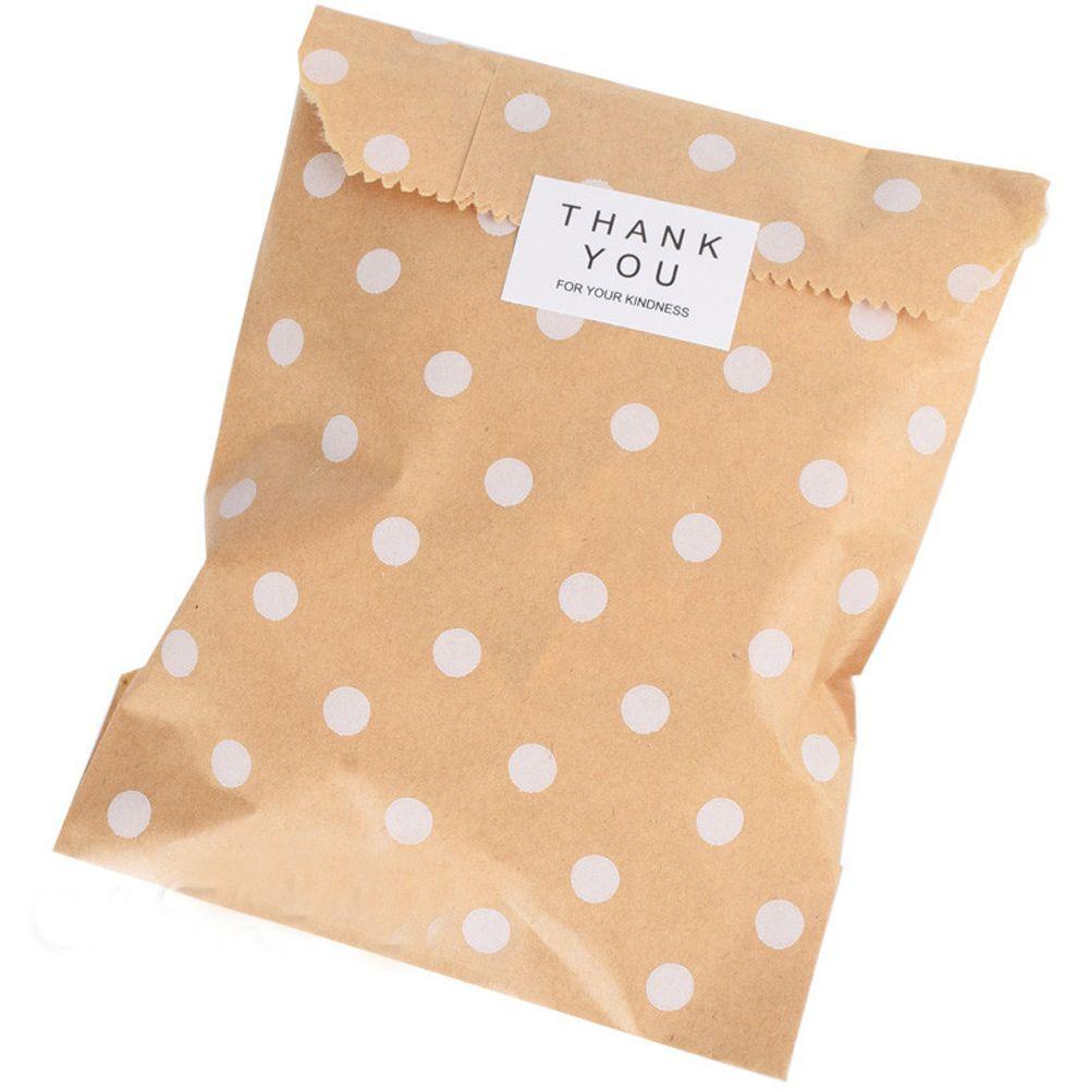Wrapping Supplies Pastry Tool Wave Dot Kraft Paper Bag Packing Pouch Popcorn Bag Candy Biscuit Bags