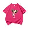 Kids Cotton T Shirt Adorable Girl With Pink Unicorn Print Crew Neck Short Sleeve Tee Casual Boys Girls Summer Tops