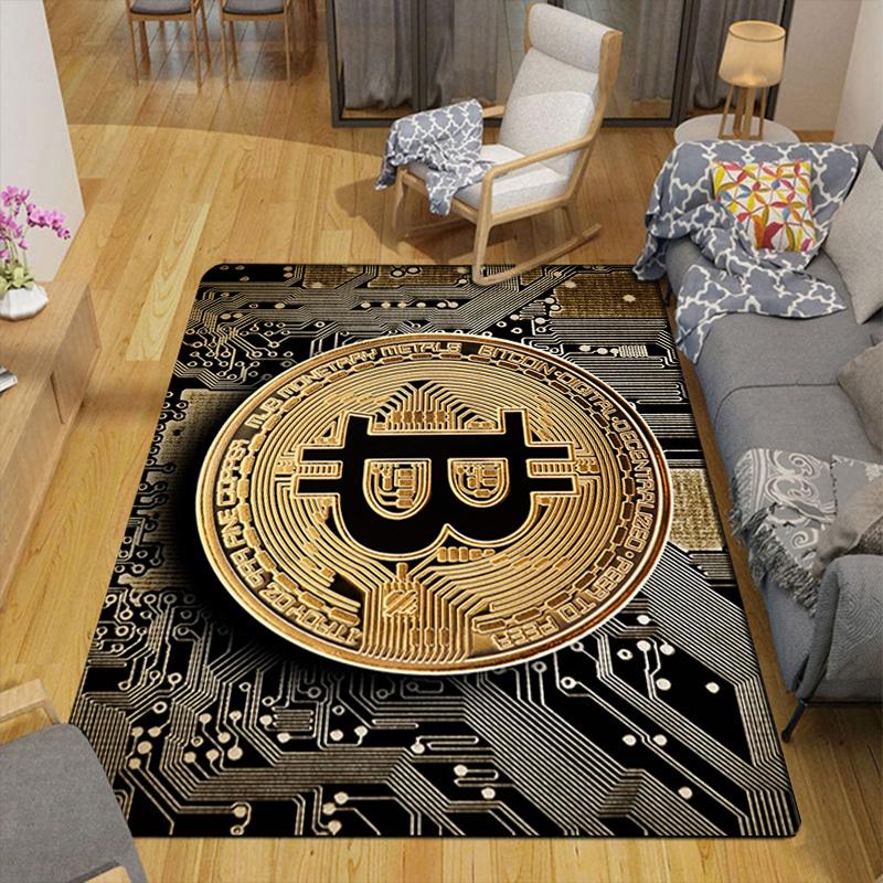 Bitcoin Rug Floor Mat for Living Room or Bedroom Soft and Comfortable Carpet a Gift for Birthday and Holiday.MFF0918124