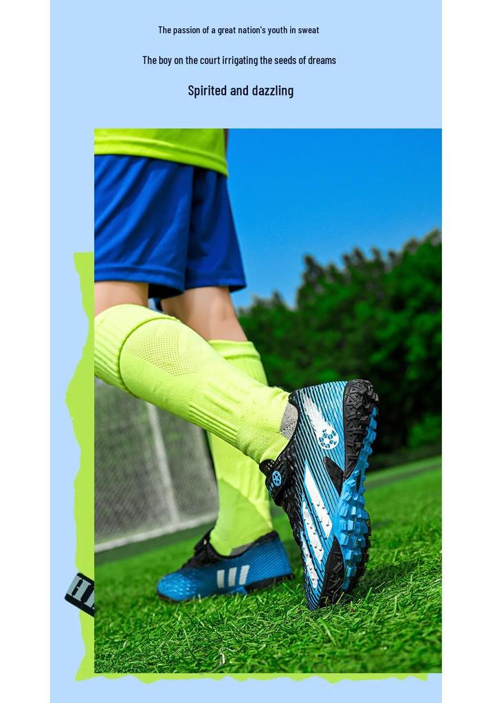 Children's Velcro TF Studded Football Shoes for Boys & Girls - Long Studs, Ideal for Student Training & Competitions