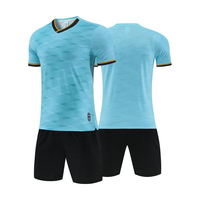 Short-sleeved Football Jersey Set Adult Children's Football Training Jersey Team Summer Game Jersey