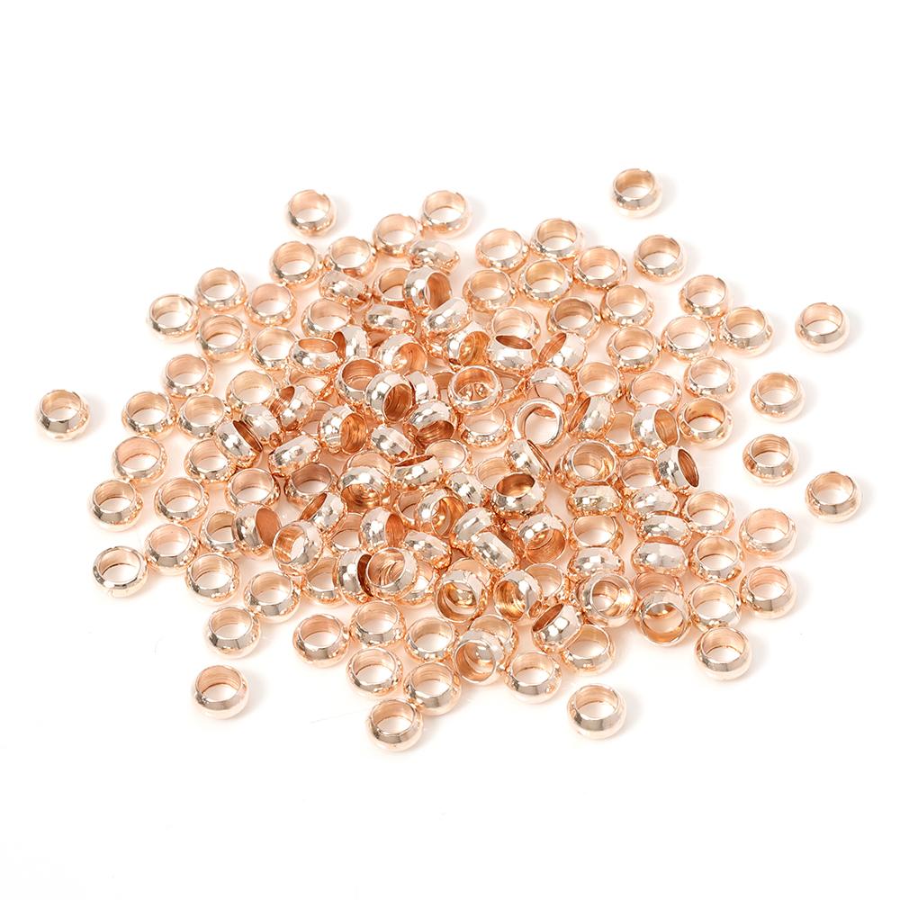 500pcs 2mm 3mm 3.5mm 4mm Big Hole Beads Copper Ball Crimp End Stopper Spacer Beads for Jewelry Making Findings DIY Supplies