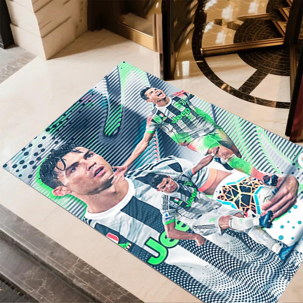 Portugal's Cristiano Ronaldo Area Rug Perfect for Playrooms Foyer Outdoor Decorate Room Antislip Carpet Office Home Decor Best for Christmas