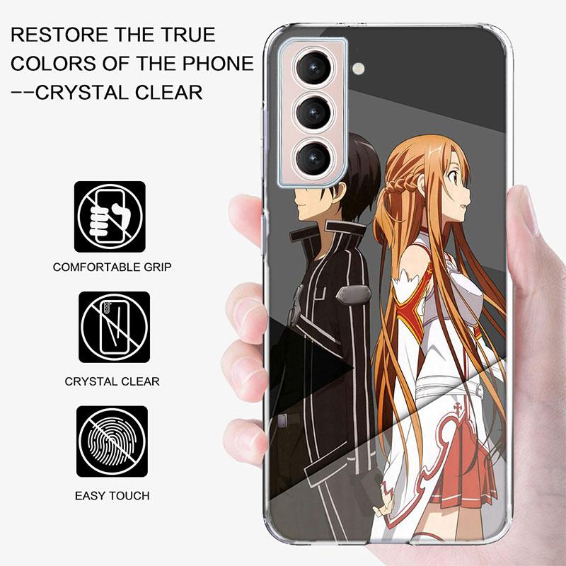 Sword Art Online SAO Anime Phone Case For Samsung S25+ Edge Galaxy S24 FE S23 Ultra Capa Shell S22+ S21 Plus S20 FE Cover Silico