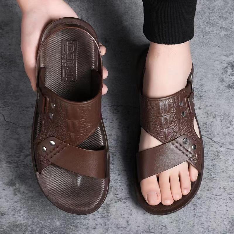 Men's sandals summer waterproof soft-soled non-slip beach shoes new large-size casual cool slippers