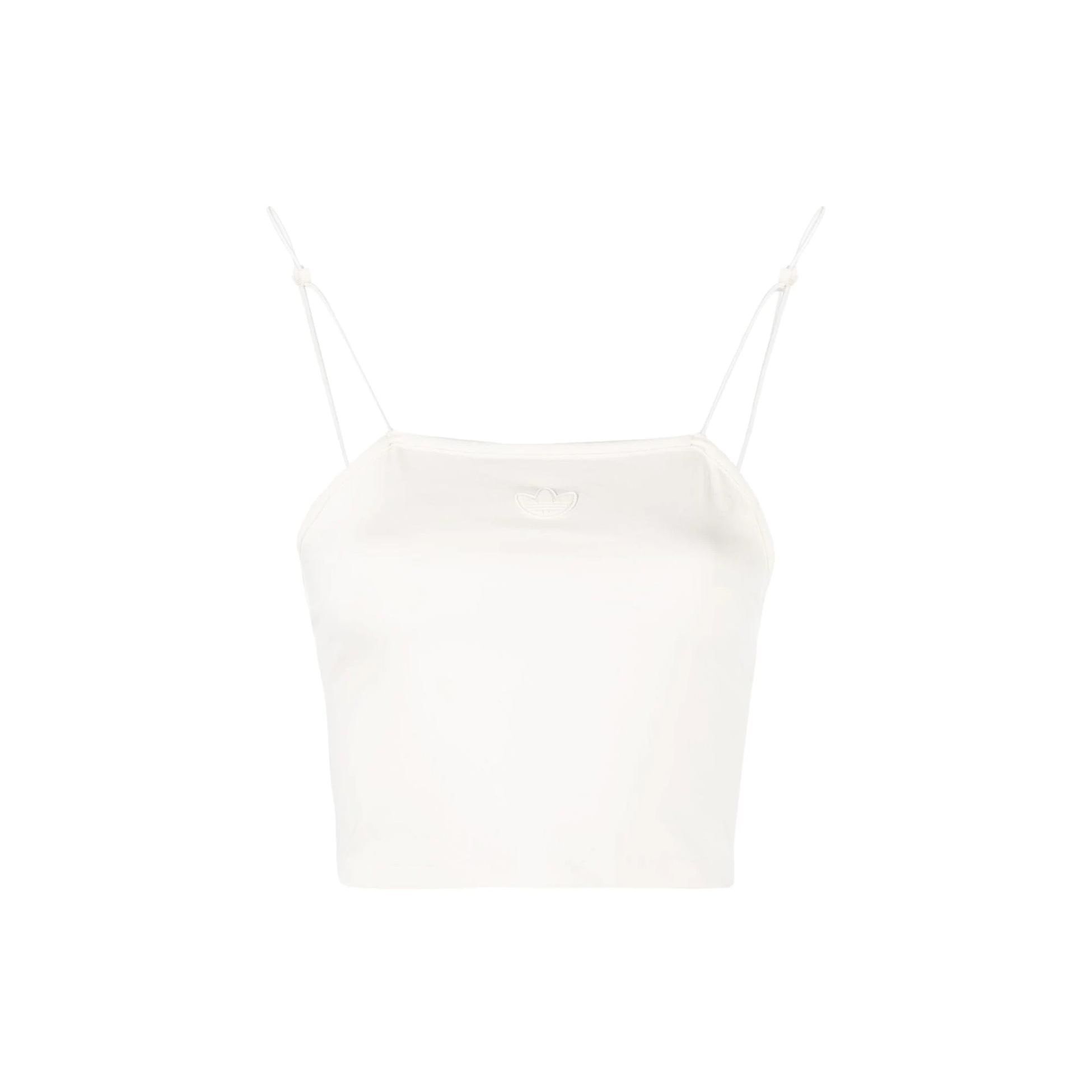 Adidas Оригинальный однотонный топ-майка с принтом логотипа для женщин Белый HF1988 34