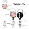 Plant Flowers Clip Lanyards ID Badge Holder Porta Credencial Lanyards Keychain Badge Reel Nurse Retractable  Wholesale