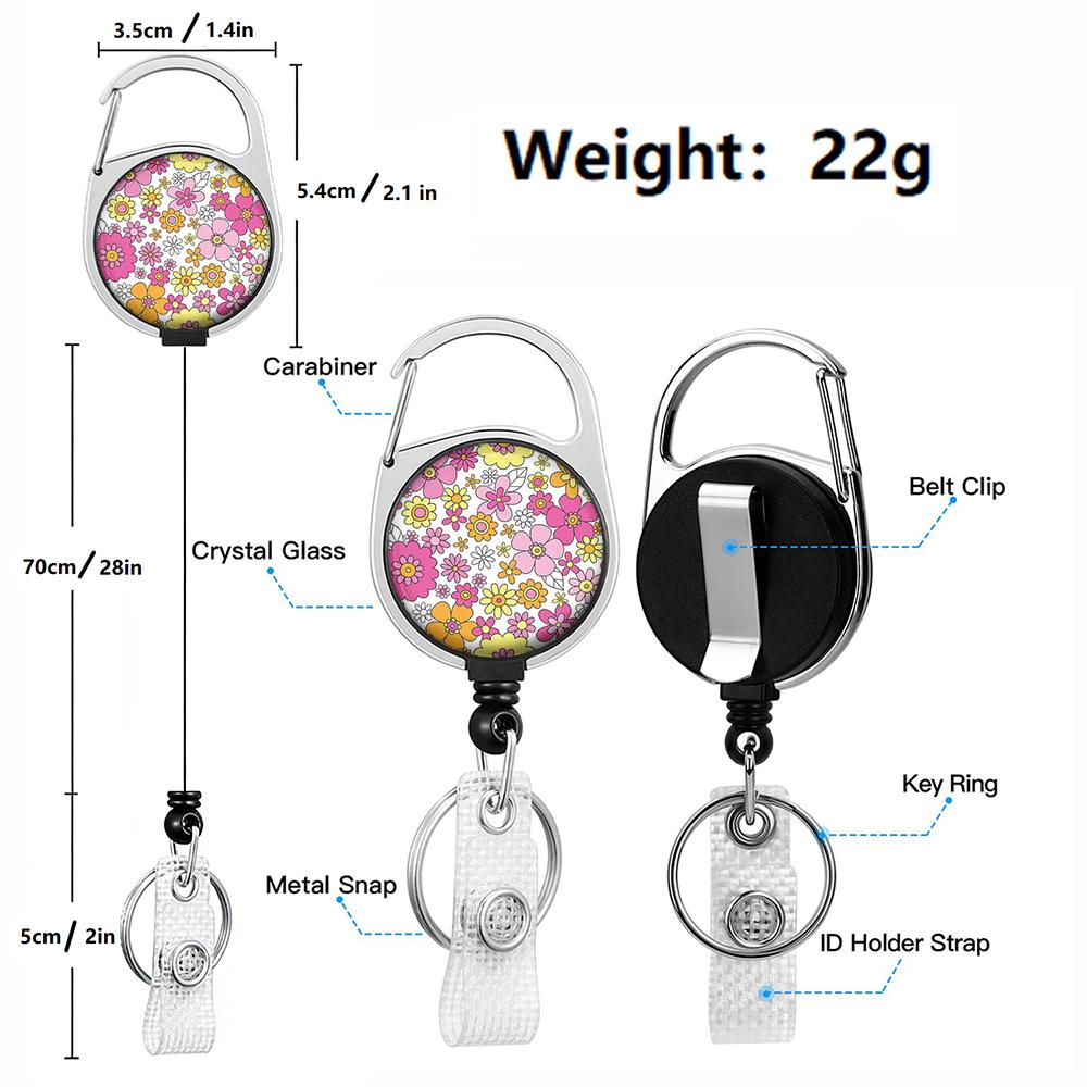 Plant Flowers Clip Lanyards ID Badge Holder Porta Credencial Lanyards Keychain Badge Reel Nurse Retractable Wholesale
