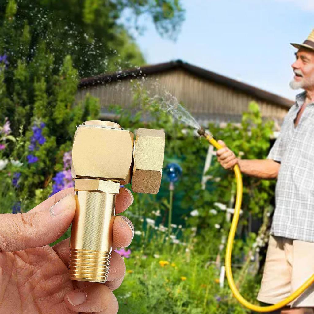 Brass Angled Tap Connector, 1 Inch GHT Zinc Alloy Elbow Connector Garden Hose Reel for Hose Pipe