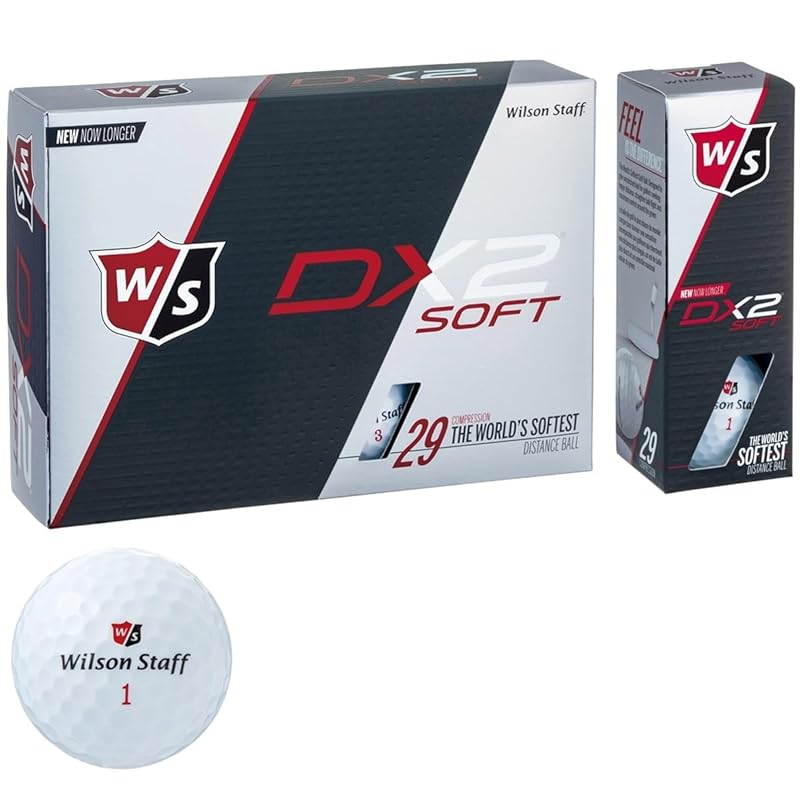 

Wilson golf ball DX2 SOFT unisex AN white 1 dozen (12 pieces) Number of dimples: 302