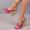 Fashion New Style Fashionable Golden Narrow Band Square Toe Women's Sandals Designer Fretwork High Heels Ankle Buckle Strap Ladies Shoes