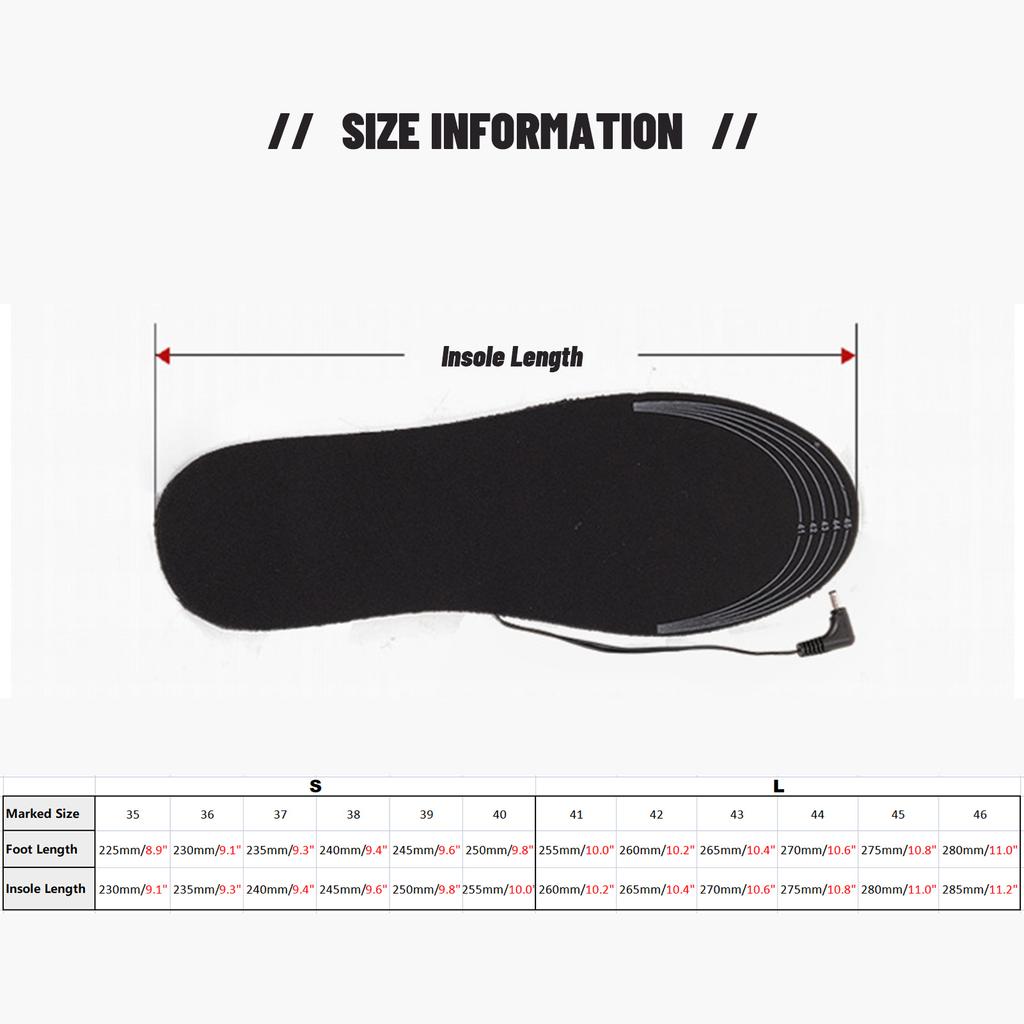 Unisex Heated Insoles USB Electric Washable Adjustable Cozy Warm Shoe Pads for Winter Skiing Camping