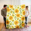 3D-Druck Blumenmotiv Sonnenblumen Weiche Flanelldecke für Bett Schlafzimmer Sofa Picknick, Überwurfdecke zum Zudecken Outdoor-Freizeit Nickerchen