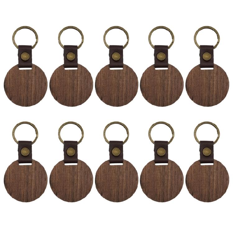 10Pcs Personalized Wooden Keychain Vintage Car Key Accessory Engraving Keyring
