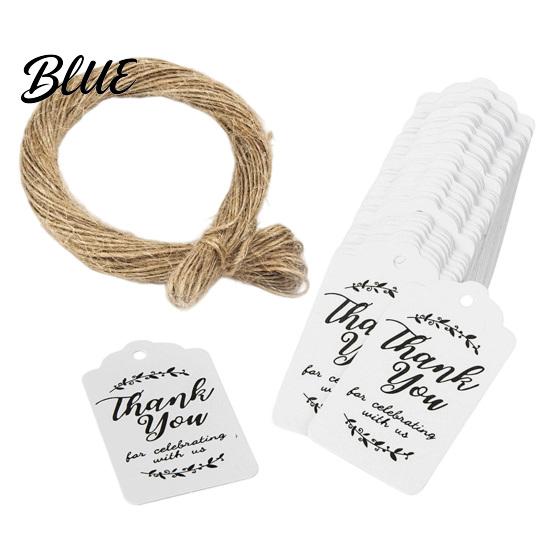 Easy to Use Hang Tags with String 100Pcs Paper Thank You String, Rectangular Gift Tags, Pre-Punched Natural Style for Boxes Hole Hanging Wedding Party