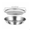 Oil Draining Pan Set Easy to Clean Stainless Steel Strainer Tray Raised boarder Round Mesh