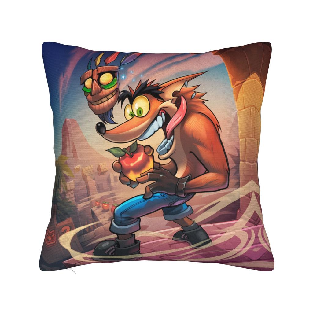 Crash Bandicoot Mask Icon Pillow Case Fashion Pillow Cover Square Pillowcases For Living Room Bed Chair