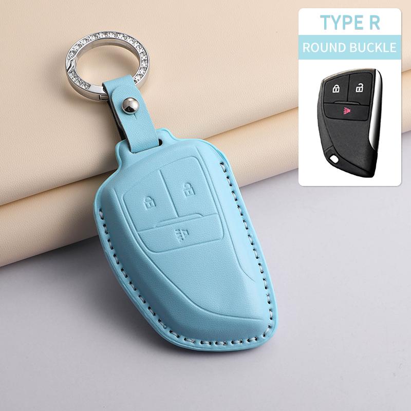 

PU Leather Car Key Case Cover with 3 4 5 Buttons for Chevrolet Buick Envision Car Key Fob Shell Holder Keychain
