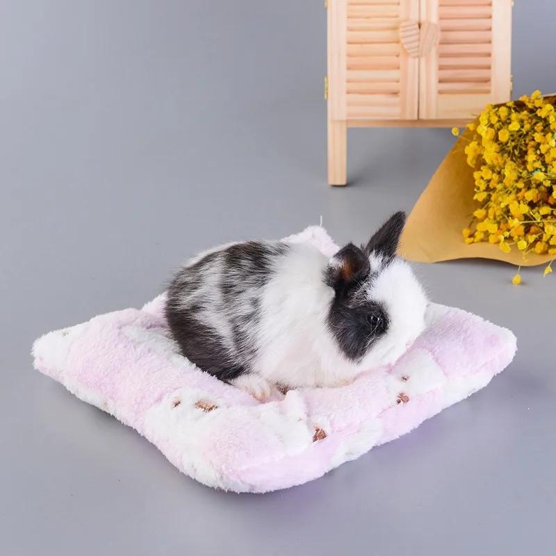 Winter Warm Small Animal Bed Mat, Soft Plush Cushion for Hamster Guinea Pig Rabbit Chinchilla