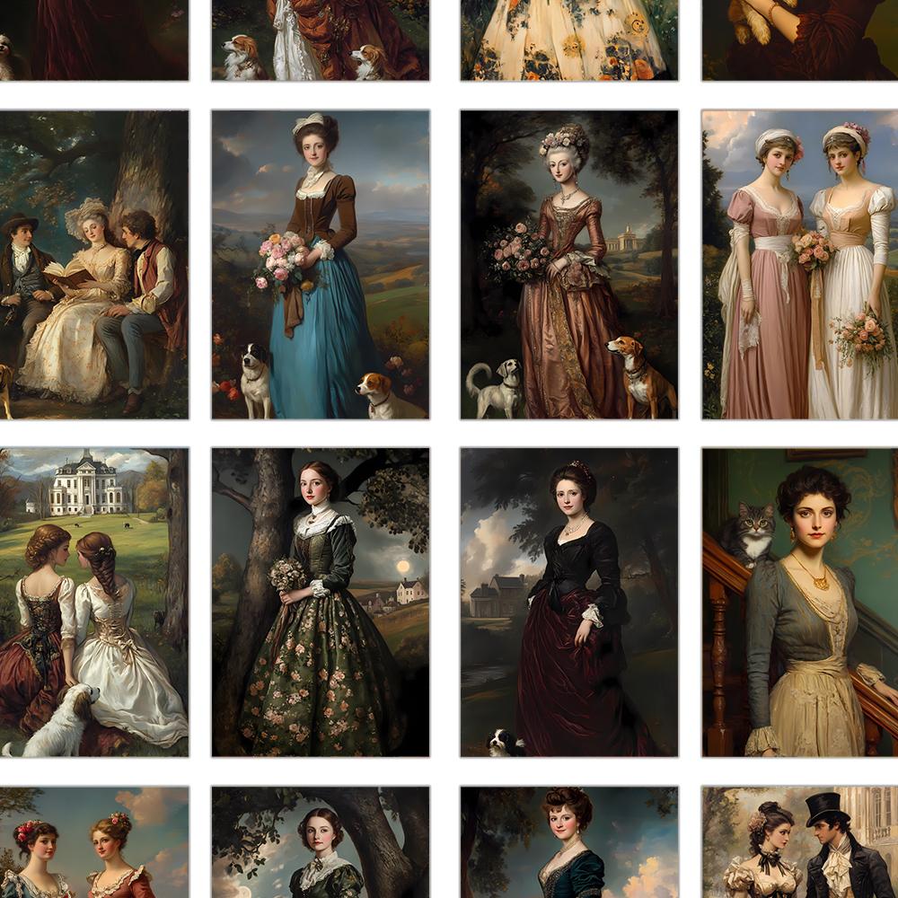 32 buc, cărți poștale portret feminin medieval vintage, perfecte pentru cadouri de ziua de naștere/aniversare, potrivite pentru colecție, cadouri și