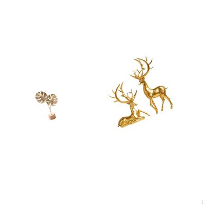 Sculpture Metal Deer Statue Shaped Figurine Crafts Nordic Creative Ornament Abstract for