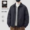 Herren Winter/Herbst Leichte Jacke im Hemdstil mit Daunenfüllung (weiße Entendaune), Neuer lockerer Schnitt, Große Größen Arbeitskleidung.