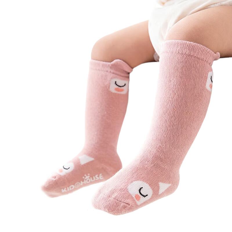 9i9 Baby Socks Autumn Winter Non-Slip Floor Socks Mid-Calf Seamless Socks 2 Pairs Pink Size S F71