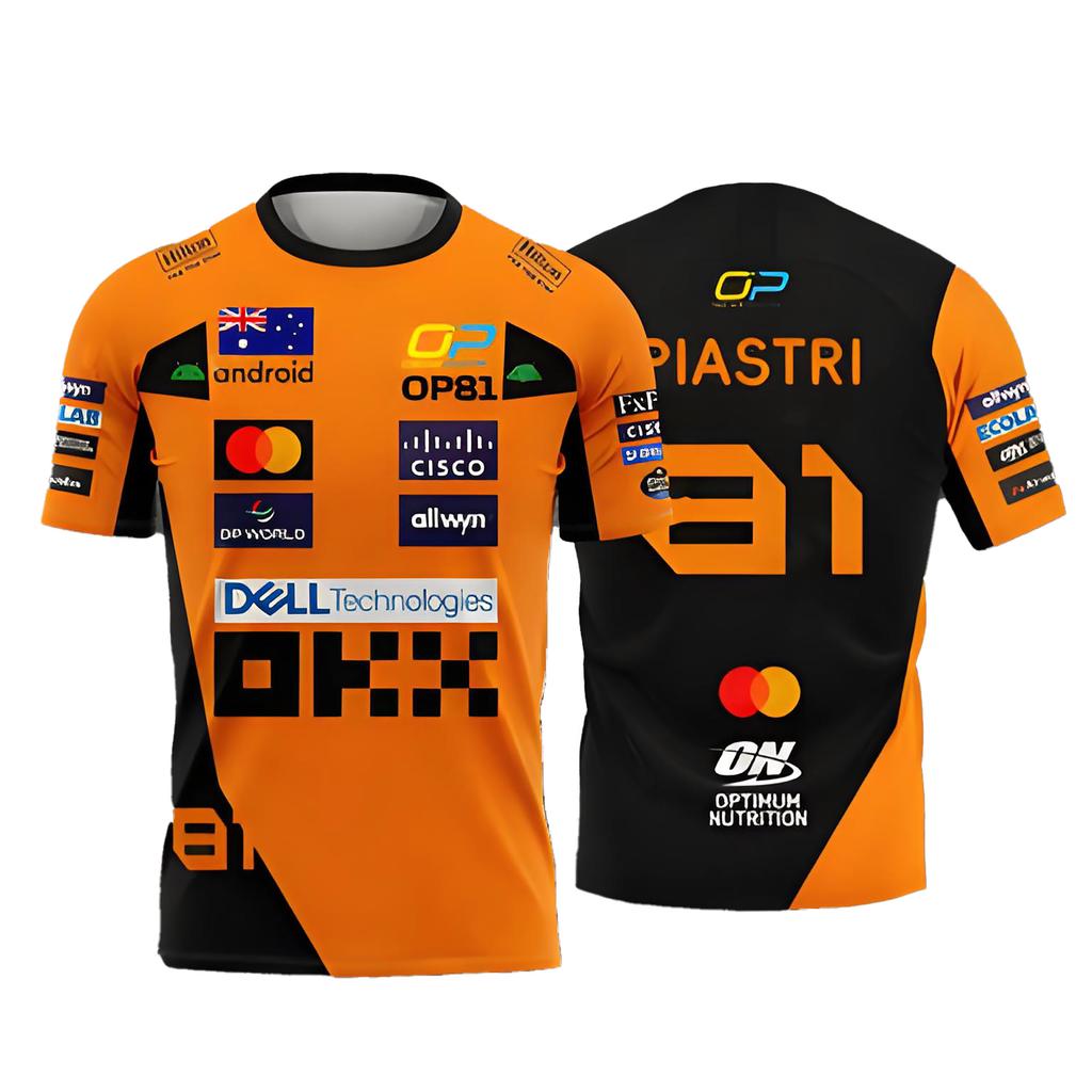 McLaren Racing Lando Norris Tee NO.4 Edition Breathable Sportswear | Extreme Sports Inspired Short Sleeve Top Football Shirt